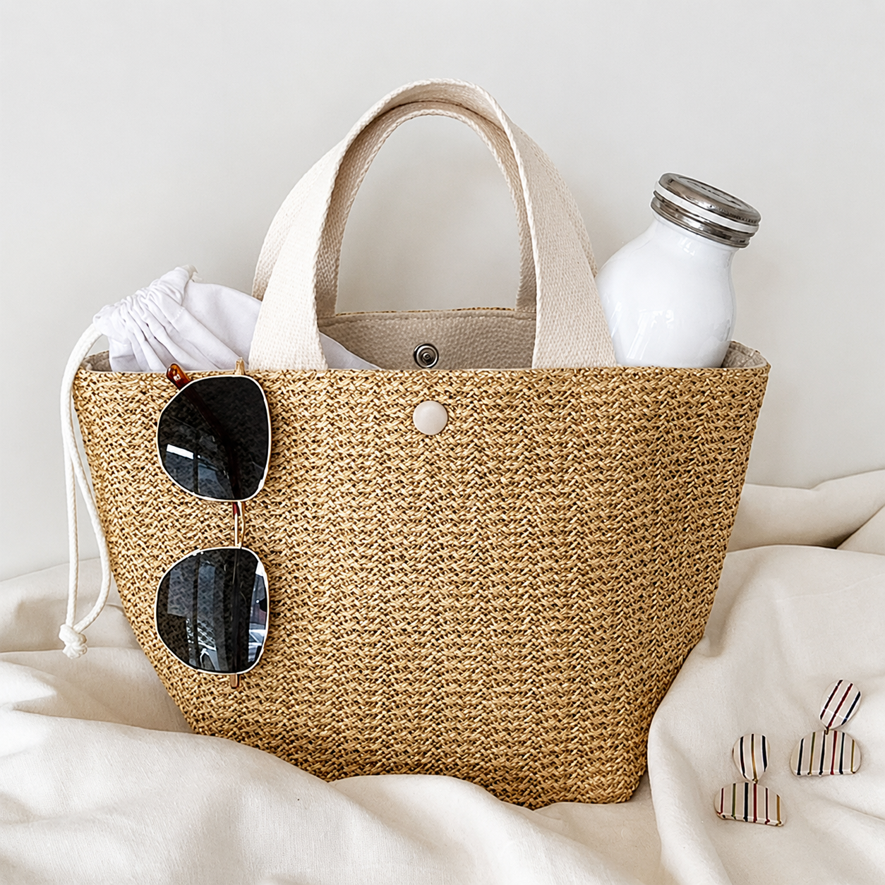 Small Woven Summer Tote Bag