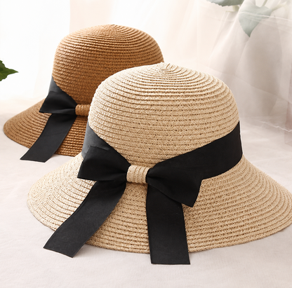 Women’s Foldable Wide-Brim Straw Sun Hat